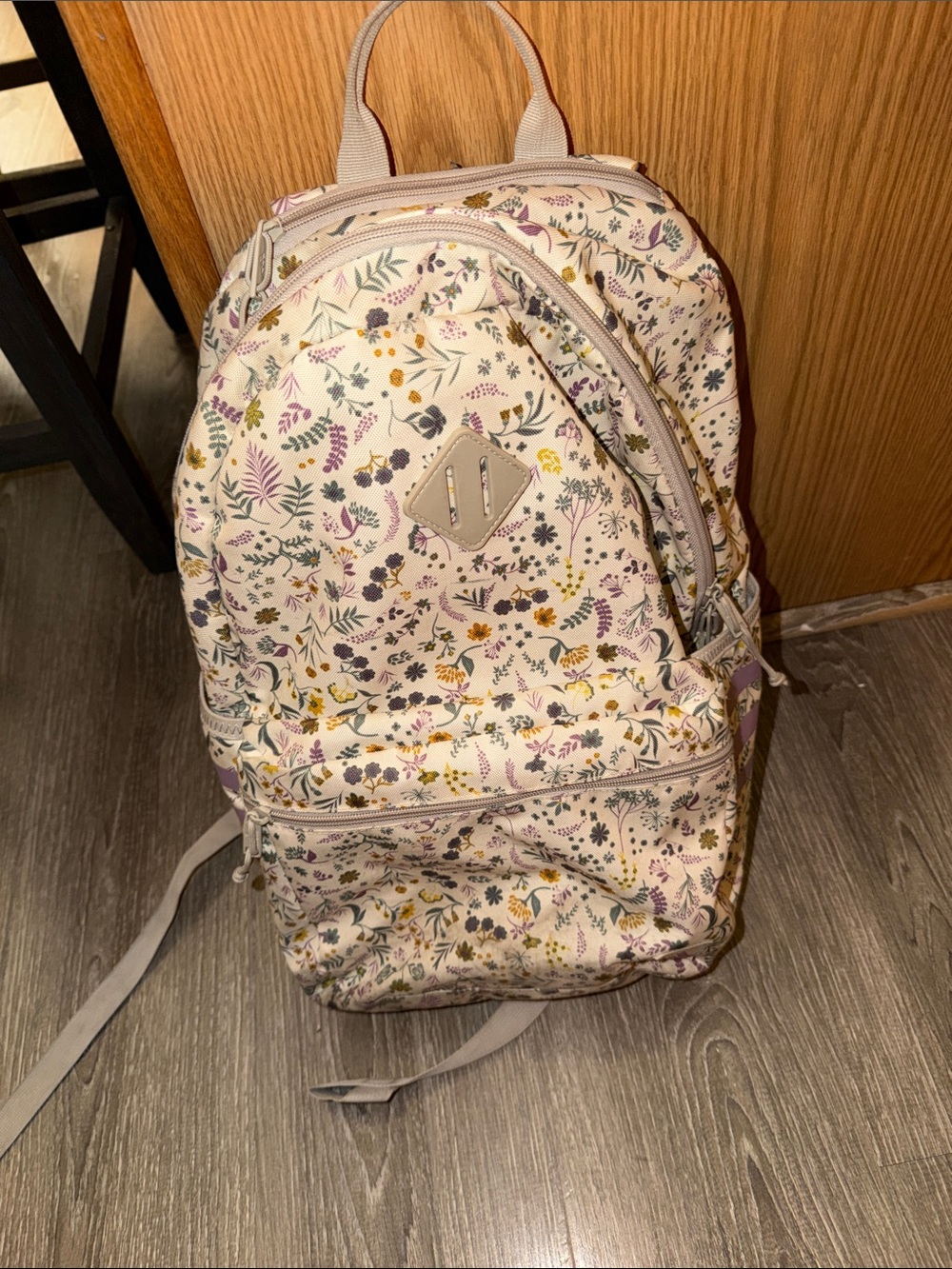 adidas Floral Backpack - Cream with Pastel Accents
